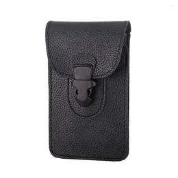 Waist Bags Solid Mini Purse Men Card Holder Litchi Pattern Mobile Phone Pouch PU Leather Belt Bag