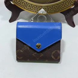 2024 Fashion Luxury Brand Classic Designer CLASP Walls Zoe Wallet In Brown Flower Women Small Leather Products Inuti Zipper Bag Short Purse Card Holder