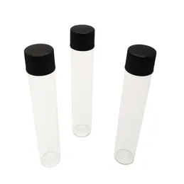 Glass tubes packaging 115*20mm screw on the top with plastic lids 30g tubes