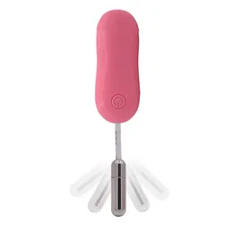 Mini Urethra Vibrator Pink Dilator Stainless Steel Waterproof Plug Urethra Probe Vibrating Egg 10 Frequency Masturbation Sex Toy 240308