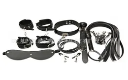 BDSM KIT 8PCSSET BONDAGE FOR FREPLAY FUR HANDCUFFS VLINKFOLD HANDCUFFS ANKLE CUFF BLINKFOLD COLLAR LEATHER WHIP BALL GAG ROPE SE6532579