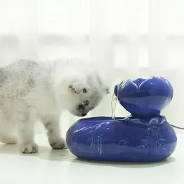 Pet Cat Picie Fontanna Dozownik elektryczny Water Fountain Cat Water Fountain Dog Pet Piver Bowl Keeding Water Supplies #R20 20290C