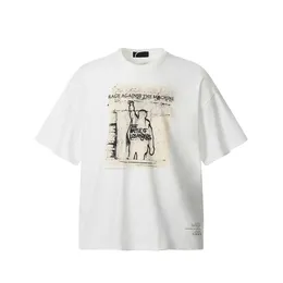 트렌디 빈티지 신의 전투 세척 티셔츠 남성과 여성 느슨한 VTG 캐주얼 짧은 슬리브 2S2Z