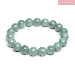 Strand Fashion Natural Green Chalcedony Burma Jade Bracelets Men And Women Charm Jewelry Healing Elastic Rope Couple Bead 6/8/10/12mm