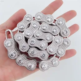 Wholesale Fashion Necklace Luxury Hiphop Jewelry Brass Zirconia Big Chain Iced Out Bicycle Chain Wholesale Custom Chain