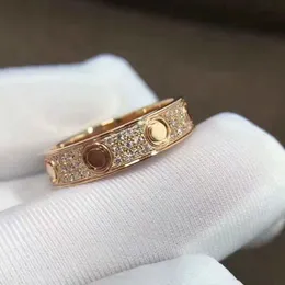 Hochqualität Original -Gravave AAA+ Diamant Sternenliebe Schraub Ring Gold Sier Rose 750 Titanium Stahl Frauen Männer Liebhaber Hochzeit Schmuck USA Größe 5 6 7 8 9 10 11