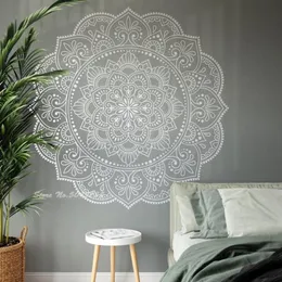 Adesivos de parede mandala decalque design boho chique decoração quarto yoga presente moda papéis de parede z329251o