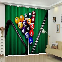 Anpassade blackout -gardiner Biljard 3D -tryckfönster dekorerar draperier för vardagsrummet Bed Room Office El Wall Tapestry273e