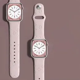 Красота силиконового ремешка для часов Apple Watch Band 38 мм 40 мм 41 мм 42 мм 44 мм 45 мм 49 мм Роскошные высококачественные ремешки для часов iWatch 8 7 6 5 4 с коробкой Женщина Мужчина PDD