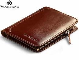 Manbang Timelimited Curto Sólido de Alta Qualidade Carteira de Couro Genuíno Homens Carteiras Organizador Bolsa Billfold Coin Pocket Y19052107085959