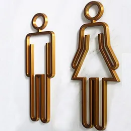 Акриловый символ унитаза, клейкая основа, дверной знак для ванной комнаты для El Office, домашнего ресторана, золото, другое оборудование298D