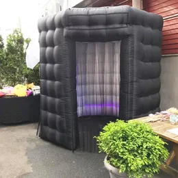 5x5x3mH (16.5x16.5x10ft) Free ship LED lighting Black octagon inflatable photo booth tent enclosure photobooth for rental with 1 door