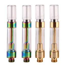 2024 Rainbow Golden M6T Atomizer G5 Dank Cartridge Plastic Tank 0.5ml 1.0ml Pod for Thick Oil Smoking 510 Round Drip Tip Pen