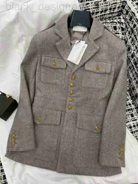 Giacche da donna firmate Autunno e Inverno Nuovo CE Nanyou Francese Leggero Stile Maturo Fibbia in Metallo Colletto a Flip Design Grigio Sensazione di Chiusura in Vita Cappotto da Donna LHM6