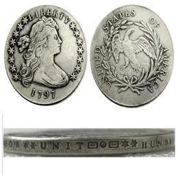 EUA 1797 busto drapeado dólar pequena águia banhado a prata copiar moedas artesanato de metal fábrica de fabricação 260P
