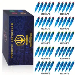 POSEIDON 50PCS Mixed Needle Professional Tattoo Cartridge Needles with Membrane Safety Cartridges Disposable Tattoo Needle 240306