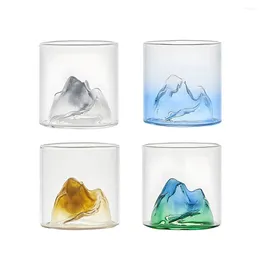 Bicchieri da vino Bicchiere da whisky 3D Mountain Multi Color Birra creativa per uso domestico 450ml 170ml Tazza da whisky trasparente