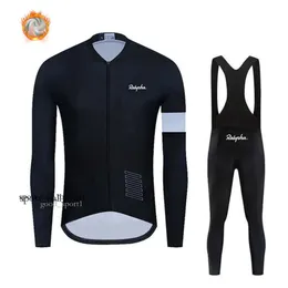 Rapha Jerseys Cycling Jersey Sets 남자 사이클링 유니폼 세트 겨울 열 양털 긴 슬리브 코트 라이딩 자전거 재킷 사이클링 슈트 세트 Ropa Ciclismo 481