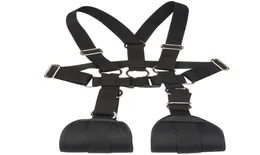 BDSM M Restrizioni per gambe aperte Imbracatura per il corpo Cinghia per bondage con manette per un facile accesso Gioco sessuale Nylon nero BX734A5743257