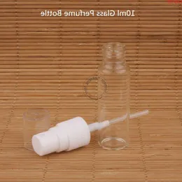 100 st/parti grossist 10 ml glas parfymflaska med plastlock kosmetisk behållare 1/3oz spray påfyllningsbar förpackning vidomizer qty rhwog