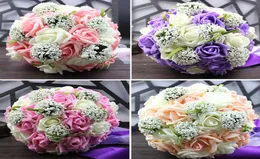 Bouquet da sposa in cinque colori 30 rose PE fatte a mano buque de noiva fiori da sposa bouquet da sposa pristian zouboutin9520653