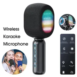 Microfoni Microfono wireless Alta fedeltà Cancellazione intelligente del rumore Microfono karaoke portatile compatibile con Bluetooth Lettore KTV