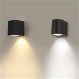 Impermeabile per interni ed esterni 5W Lampada da parete a LED Lampada da parete in alluminio con superficie montata per la decorazione domestica Illuminazione da giardino con portico2531