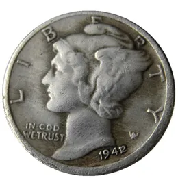 EUA Mercury Head Dimes 1942 1-P-D Banhado a Prata Promoção Cópia Artesanato Fábrica bons acessórios para casa Coin2496