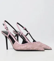 Lyxmärke Medus95 Pointed Toe Slingbacks Fabric Jacquard Sandals Shoes Lady Stiletto Heels Party Wedding EU35-43