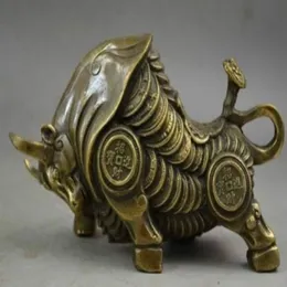 China Copper Carve Whole Body Wealth Lifelike Zodiac Ochse Statue7882548224E