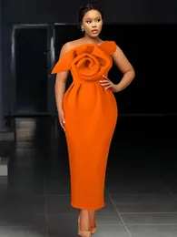 Mulheres vestido de festa magro bodycon sexy uma cinta grande flor evento natal aniversário elegante vestidos africanos casamento convidados robes 240228