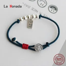 La Monada Zodiac Cow Ox Red Rest for Hand 925 STERLING SILLL BRACELLE RED STHREAT ROTE ROPE 팔찌는 Silver 925 240226