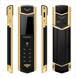 Originale di marca MPARTY LT2 Luxury Gold Corpo in metallo Custodia in pelle Cellulare Dual Sim Cellulari Bluetooth FM Mp3 Fotocamera cellpho7199592