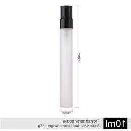 Parfüm Şişesi 100 PCS/Lot 10ml Buzlu Cam Sprey Şişesi Atomizer Parfüm Şişesi WPDJP