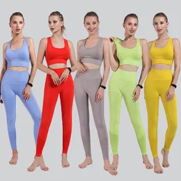 Yoga Outfits Seamless Gym Clothes Woman Sportswear 2 Piece Exercise Leggings Padded Sports Bras Women Fitness Wear Workout Sets Sports Suit