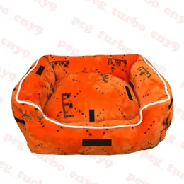 Orange Plush Dog Kennels Pet Bed Letter Jacquard Pets Kennel Pens High End Dogs Supplies253d