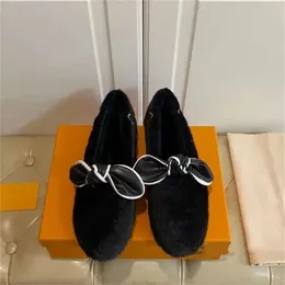 ブーツLuis Vuitonly Vuttion Classic Flat Lvse Viutonities Vuttonly Lvlies Plush Shoes Louiliers Outsole Womens Louiseits Letter Warm Lous Shoes Knot Lousis