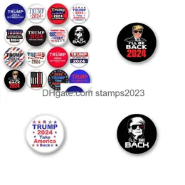 Party Favor Trump 2024 Badge Brooches Pins Valförsörjning håller Amerika bra 1,73 tums droppleverans hem trädgård festlig evenemang dh6nt