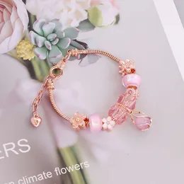 Nytt stort hålpärla DIY -armband för kvinnors personlighet ins pan Family Fashionable Flower Jewelry B319