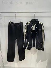 Mulheres Tracksuits Designer High Edition Ce Clássico Outono / Inverno Novo Uniforme Escolar Estilo Preto e Branco Contraste Calças Carta Bordado Cordão Casual X6E6