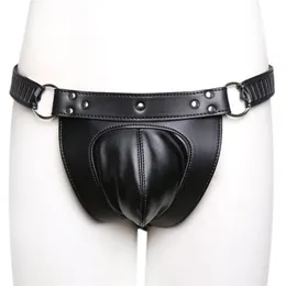 Bondage in pelle Mutandine sexy erotiche per uomo Cbt BDSM Giochi per adulti BDSM Restrizioni Fetish Wear Pantaloni di castità maschile Giocattoli del sesso