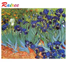 Stitch Rairee Great Van Van Gogh 5d DIY Diamond Painting "Iris" Flowers Diamond Phicshones Rhinestons Mosaic Decor