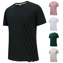 Мужские футболки, футболка для мужчин, однотонная пустая хлопковая рубашка из полиэстера, дышащая модная вставка с круглым вырезом