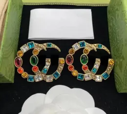 Orecchini a bottone CZ di colore moda aretes orecchini per le donne amanti del fidanzamento di nozze festa regalo gioielli con scatola nrj