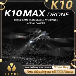 Drönare K10 Max Triple-Camera RC Drone SD Tre ESC Camera Optical Flow Positionering 360 Hinder Undvikande 2.4 GHz WiFi FPV App Control 24313