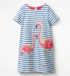 Yeni yaz bebek kız elbise moda bütün çizgi film çizgili pamuklu prenses etek a135700593