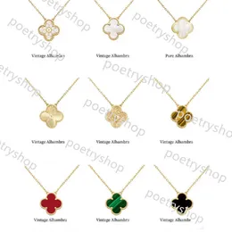 Pendant Necklaces 2024 Brand Clover Necklace Fashion Charm Single Flower 15mm VanIs Cleef Necklace Luxury Diamond Agate 18k Gold Designer Necklace for Women