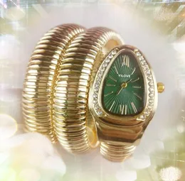 Orologio da donna con anello di diamanti di forma ovale, modello top, movimento al quarzo giapponese, bracciale in vetro zaffiro, acciaio inossidabile, bracciale a catena con serpente, orologio da polso.