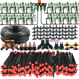 Kits 1/4 polegada mangueira sistema de irrigação por gotejamento planta jardim rega kit 13cm sprinklers gotejadores ajustáveis para bonsai flores legumes