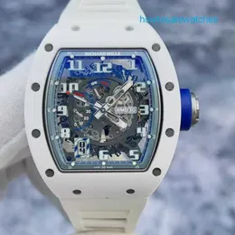 Nice Wrist Watches Unisex Wristwatch RM Watch Rm030 Ao Limited to 50 Pieces of White Ceramic Gray Blue Color Hollowed Out